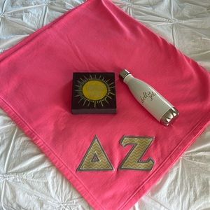 Sorority Delta Zeta throw blanket , wall art, and water bottle